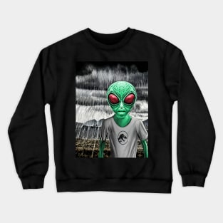 Funny Alien Archeology Dinosaur Hunter Crewneck Sweatshirt